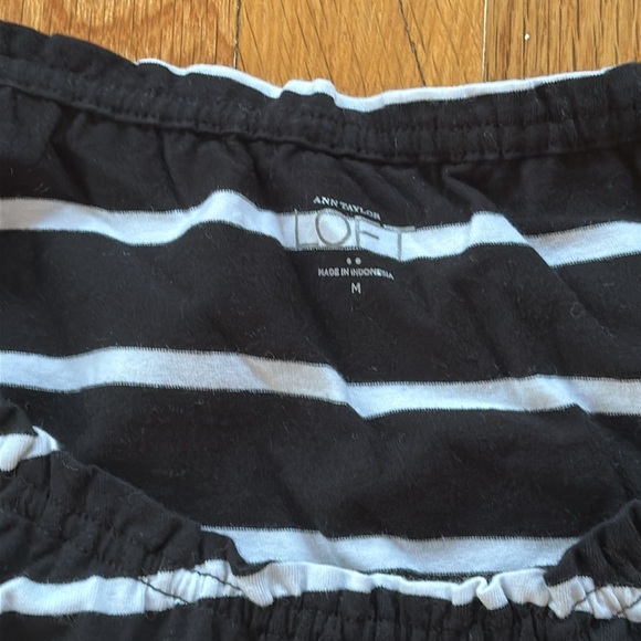 Black and White Stripped Sleeveless Shirt, Loft, Size Medium - Picture 2 of 2
